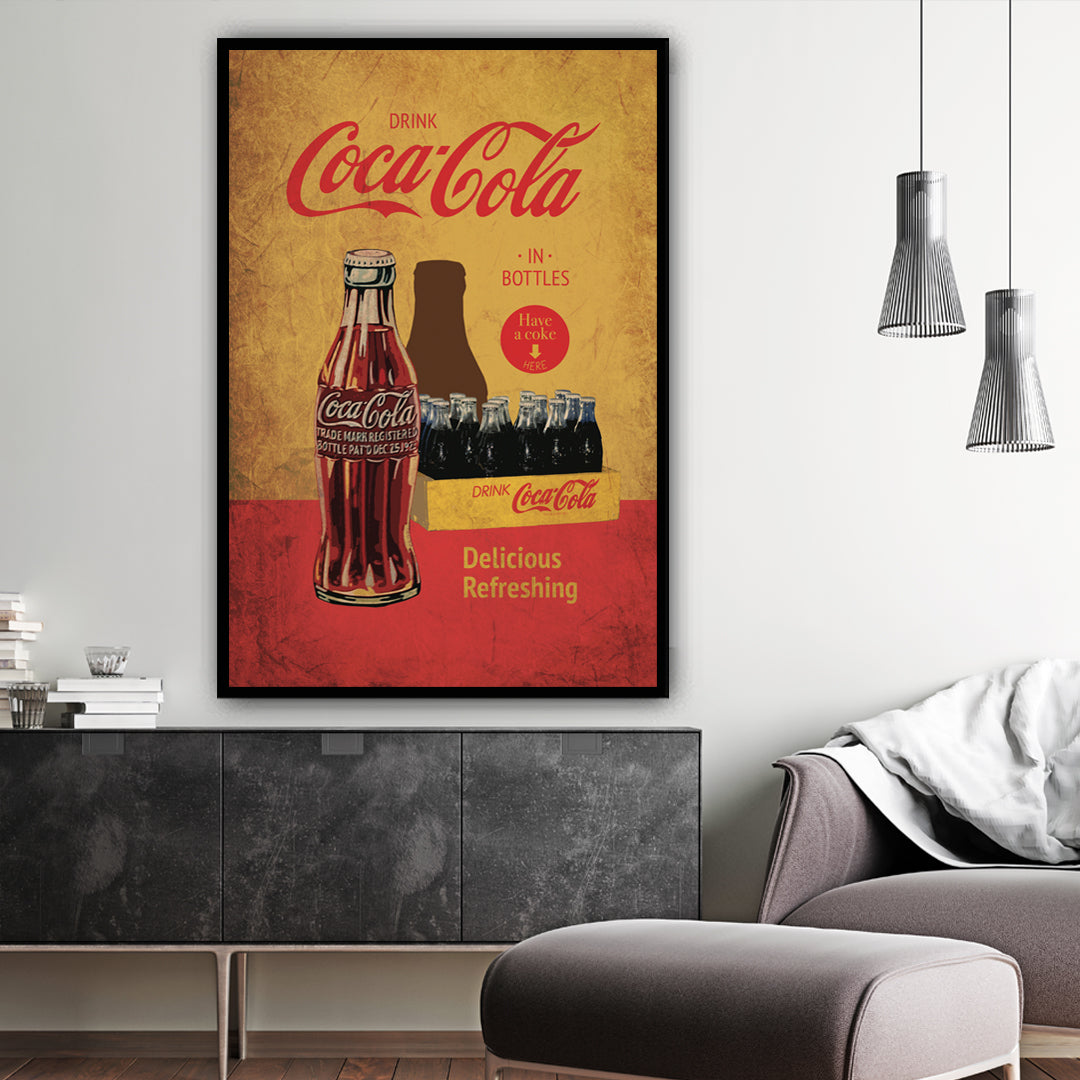 Size comparison; 8x10 through 30x40.  Coca cola vintage, Fond d'ecran  dessin, Painting