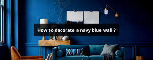 how to decorate a navy blue wall