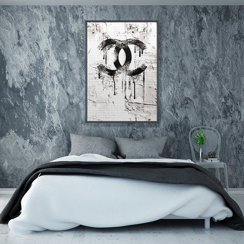 Chanel And More Dripping Logo With - Canvas Wall Art