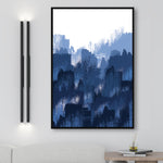navy blue and white abstract wall art