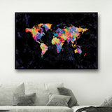 World Map Wall Art Framed 