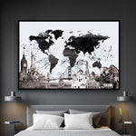 Large World Map Wall Art