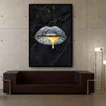 Black and Gold Lips Wall Art cash