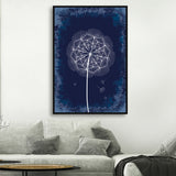 navy blue floral canvas art