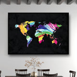 large wall art map of world