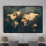 world map glass wall art