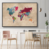 wall art featuring map of the world