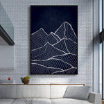 navy blue and gold wall art large