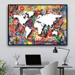 world map wall art