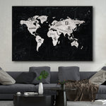 world map framed wall art