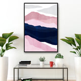 Navy Blue and Pink Wall Art