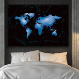 world map blue background