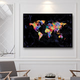 large framed world map wall art