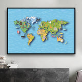 World Map Wall Art Kids