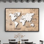 Canvas Wall Art World Map