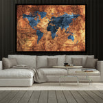 large vintage map wall art
