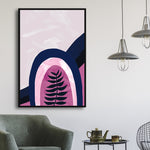 pink navy blue wall art