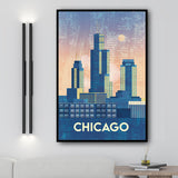 vintage chicago building 3d wall art