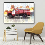 vintage fire truck wall art 3d