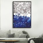 Navy Blue and Silver Wall Art