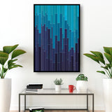 teal and navy blue wall art