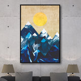 Navy Blue and Yellow Wall Art