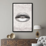 Silver Lips canvas Wall Art