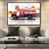 Vintage Fire Truck Wall Art