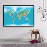 world map multi panel canvas wall art