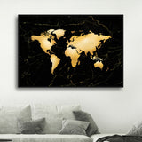 Gold World Map Wall Art