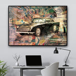 vintage car canvas wall art