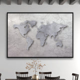 metallic world map wall art