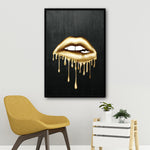 Gold Lips Wall Art