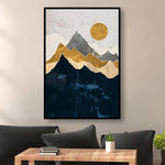 Navy Blue and Gold Wall Art