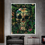 framed skull wall art