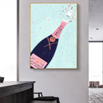 pink champagne wall art