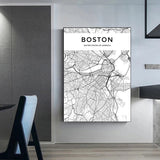 vintage boston map wall art