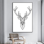 geometric deer wall art