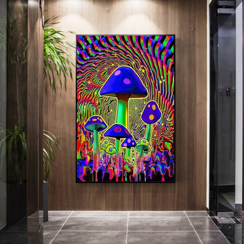 mushroom wall art trippy
