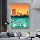 boston skyline canvas wall art
