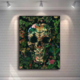 flower skull wall art