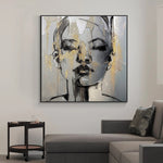 abstract face framed wall art