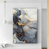 marble pour abstract wall art