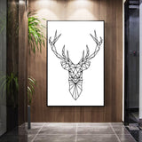 geometric deer art wall