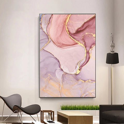 pink marble wall art
