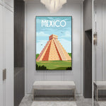 wall art of pyramids near mexico city