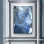 blue gold marble wall art 