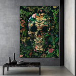 floral skull wall art
