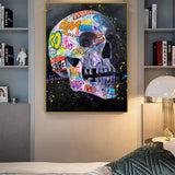 pop art skull painting
