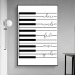 framed wall art large piano in a sitting room